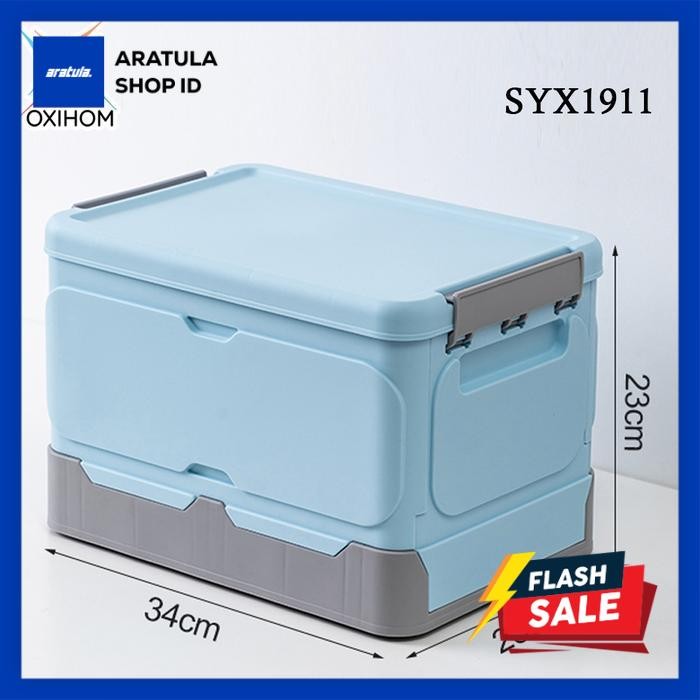 

Oxihom Kotak Lipat Kontainer Plastik Folding Container Plastic Storage Box Mainan Pakaian - SYX1911 Blue