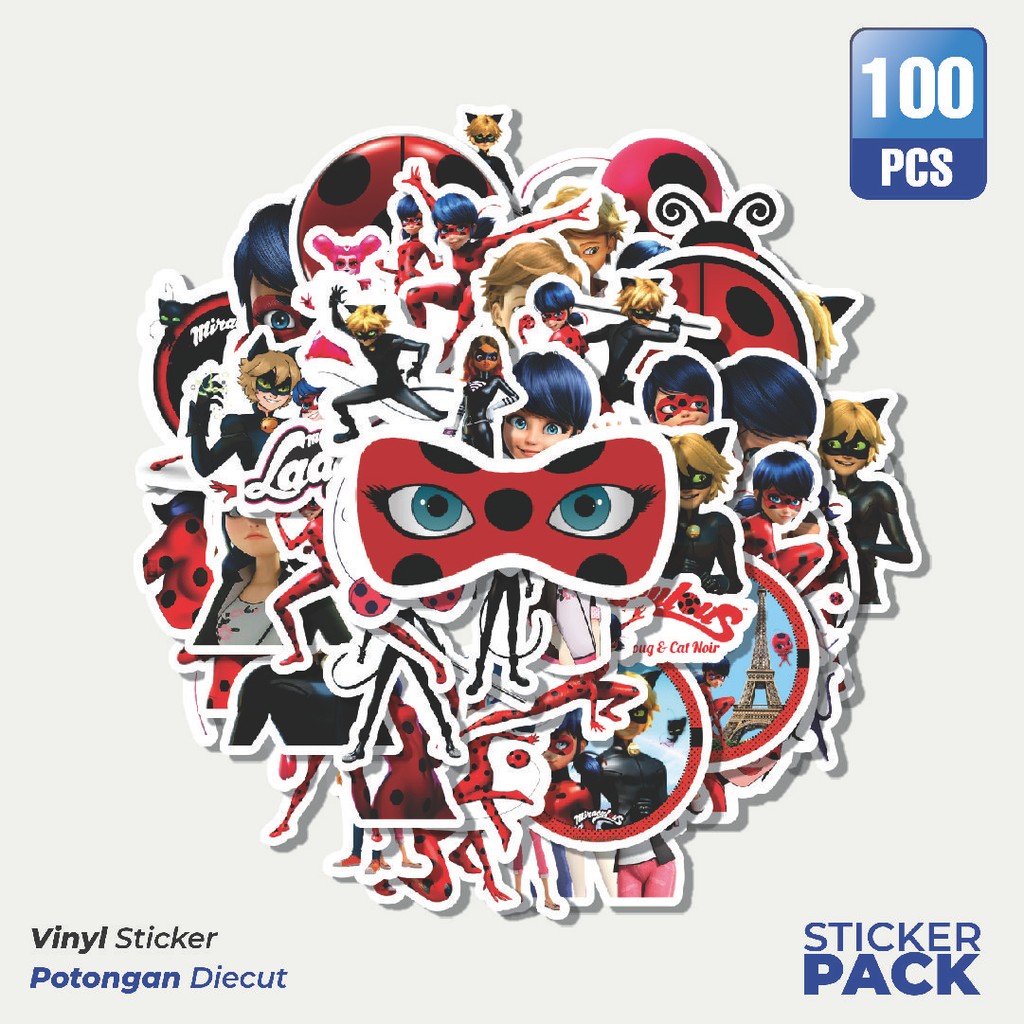 

Super Hemat! 100 PCS Stiker Ladybug/Ladybird Series 2 Waterproof Aesthetic- Untuk Laptop, Motor, dan Helm - Paper Stationery Pack