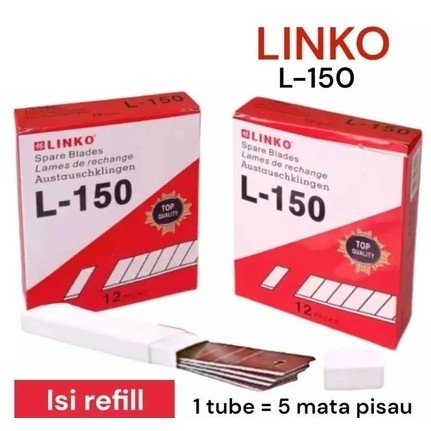 

ISI CUTTER LINKO L -150 (CUTTER BESAR) - TOTAL 60 PCS - 12 TUBE - PISAU REFILL - KATER ISI ULANG APT