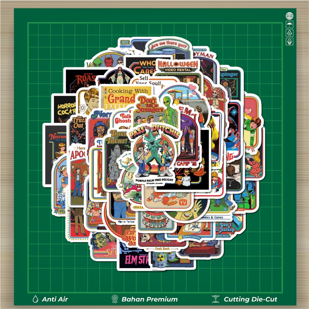 

HOT 50 PCS STIKER Retro Ghost Art Series 01 Fashion Cars Decal Dingin Kartu Album Custom Vinyl Anti Air- Sticker Aesthetic Buku Journal Koper Casing HP Tablet Laptop Helm Motor Botol Minum