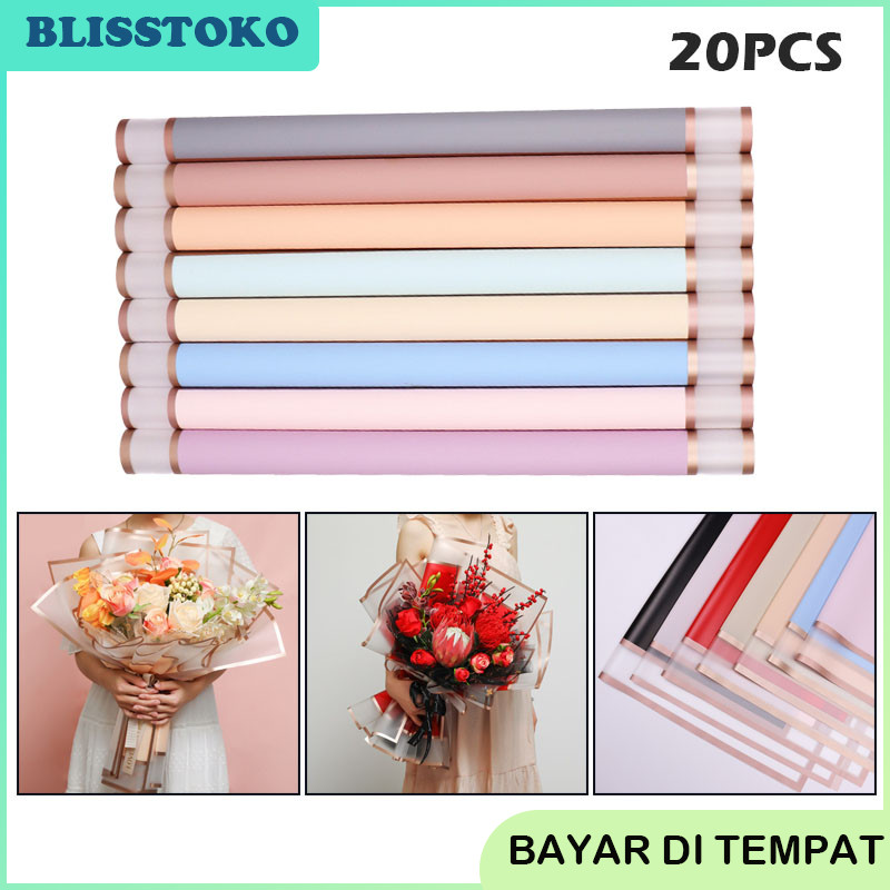 

Kertas Buket Bunga 2 Line Gold Transparan Premium Double List Flower Flower Wrapping Paper