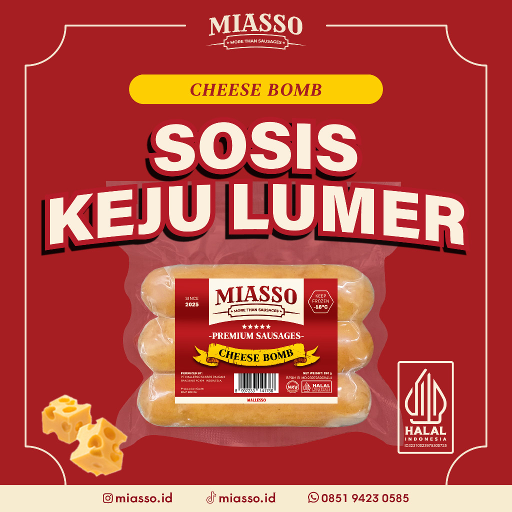 

MIASSO - Cheese Bomb | Premium Sausages | Sosis Keju