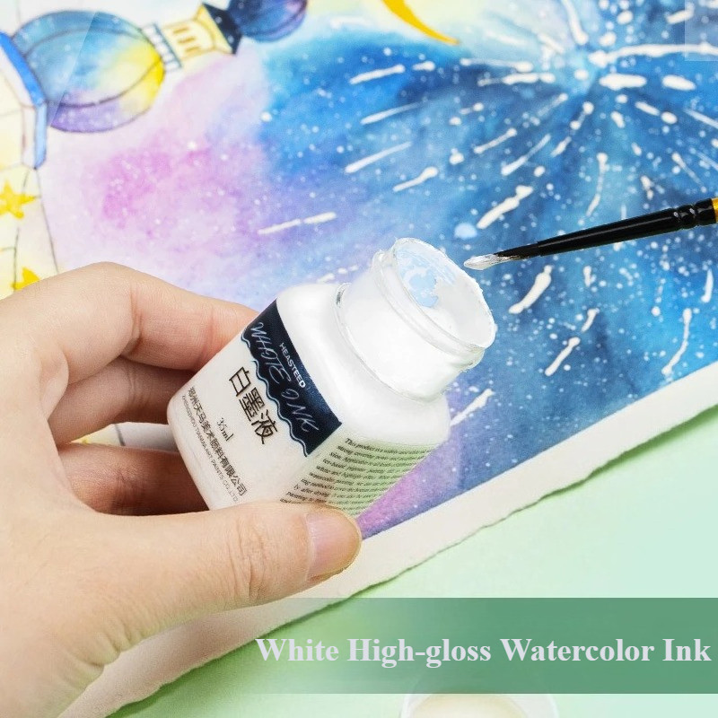 

35ml White High-Gloss Watercolor Ink Opaque Waterproof for Hand-Painted Manga Correction Fluid Pigment Art Painting Supplies