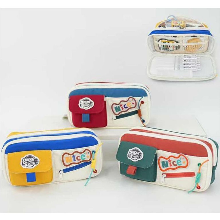 

Tempat Pensil Colorful Stylish 2 Zipper Pencil Case