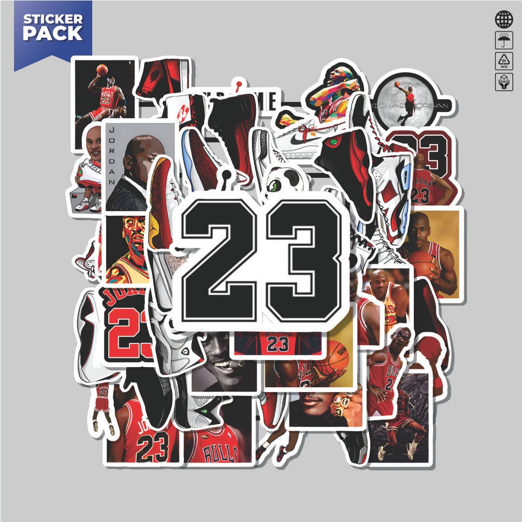 

[100PCS]Stiker Pack Stiker Michael Jordan Aesthetic Vinyl Anti Air Dekorasi Sticker Laptop Buku Journal Koper Helm Casing HP Gitar Helm Skateboard