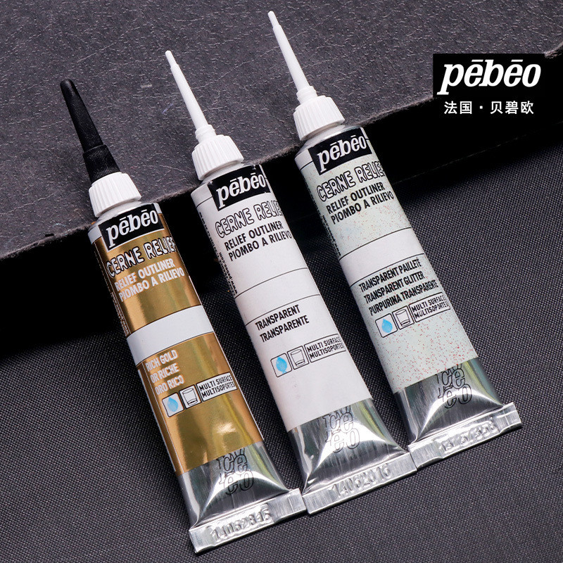 

1PC PEBEO Vitrail 3D Fabric Paint, 20ml Textile Fiber Hook Line Pen Waterproof Diy Hand-painted Ceramic Metal Pigment