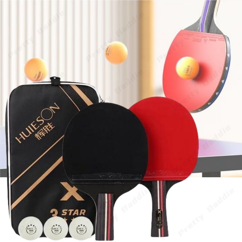 Set Raket Tenis Meja Asli Set Raket Peregangan Premium Raket Kayu Premium Karet Tahan Lama