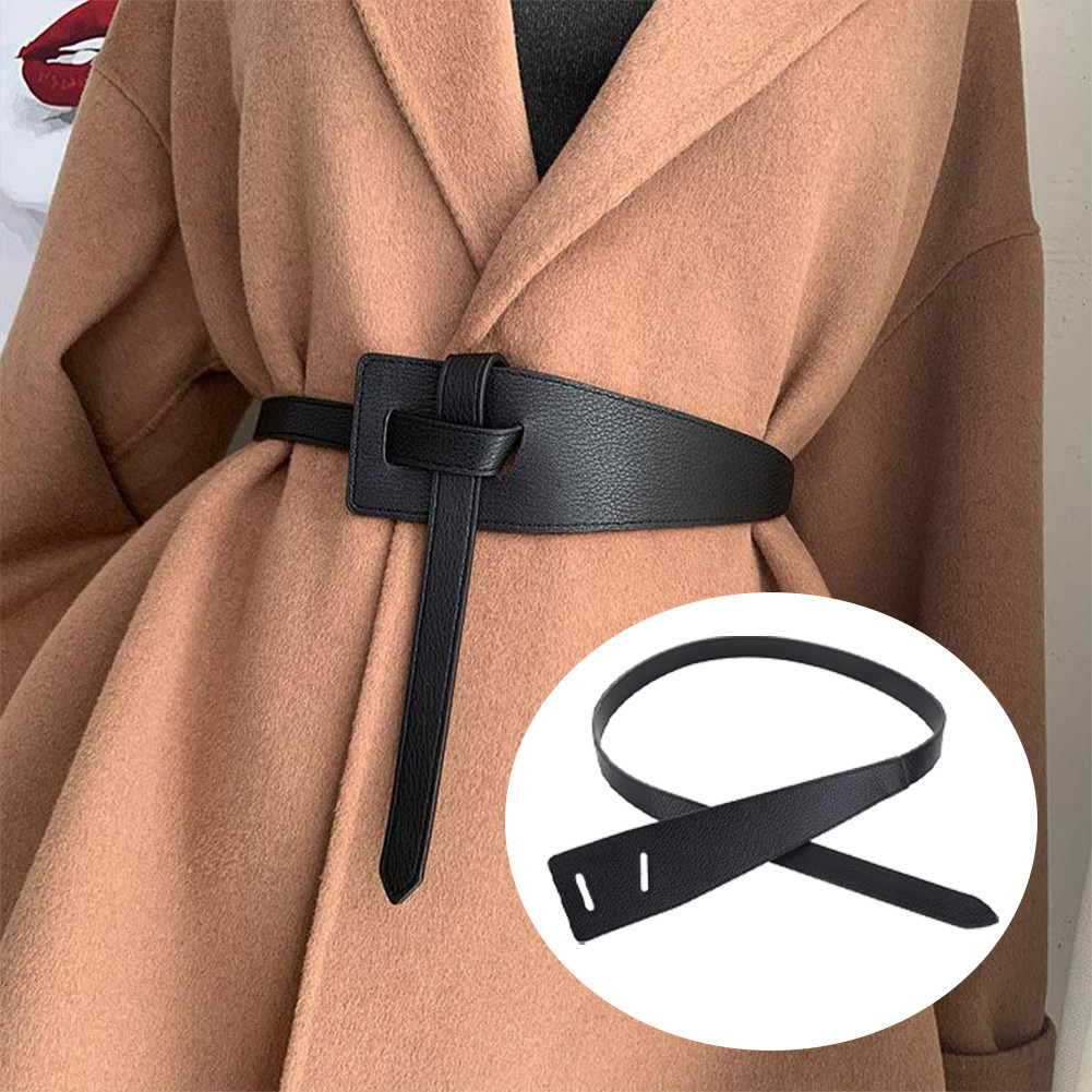 Sabuk Aksesori Korset Wanita Tali Kulit PU Simpul Untuk Gaun Fashion