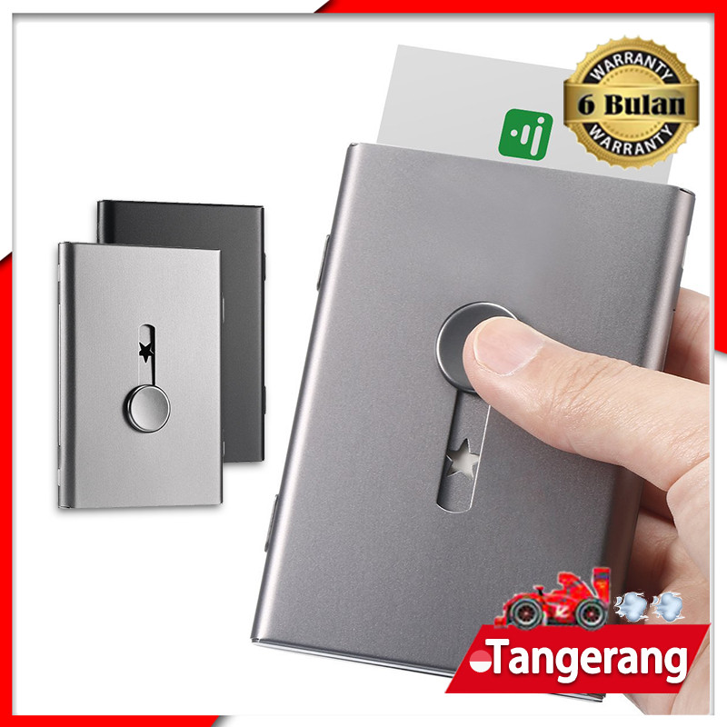 

Kotak Kartu Nama Aluminium Tipe Geser Dorong Tangan Box Kartu Nama Premium