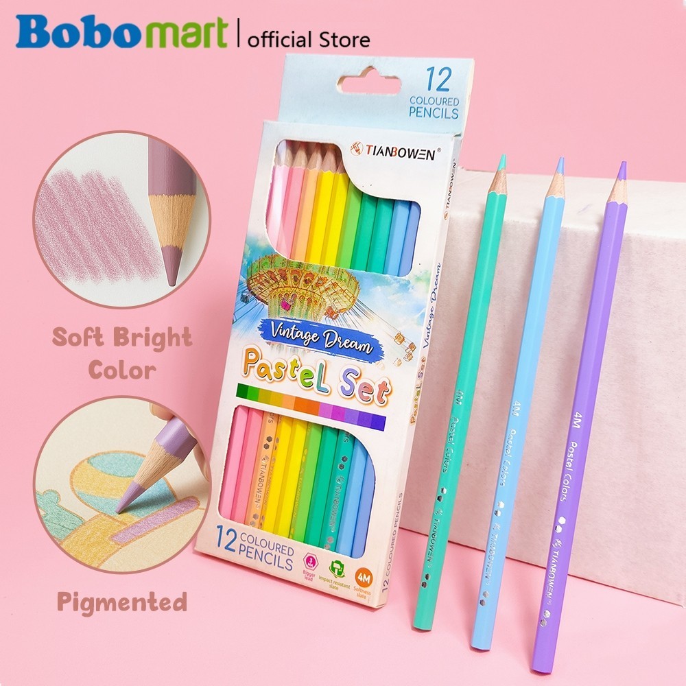 

BOBOMART Pensil Warna Pastel Set Color Pencils Tianbowen TB-8882-12 12 Warna