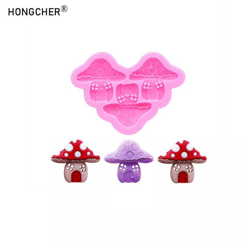 

Cartoon Mushroom Resin Jewelry Accessories Crystal Drip Mould DIY Chocolate Flip Cake Dessert Decoration Silicone Mould