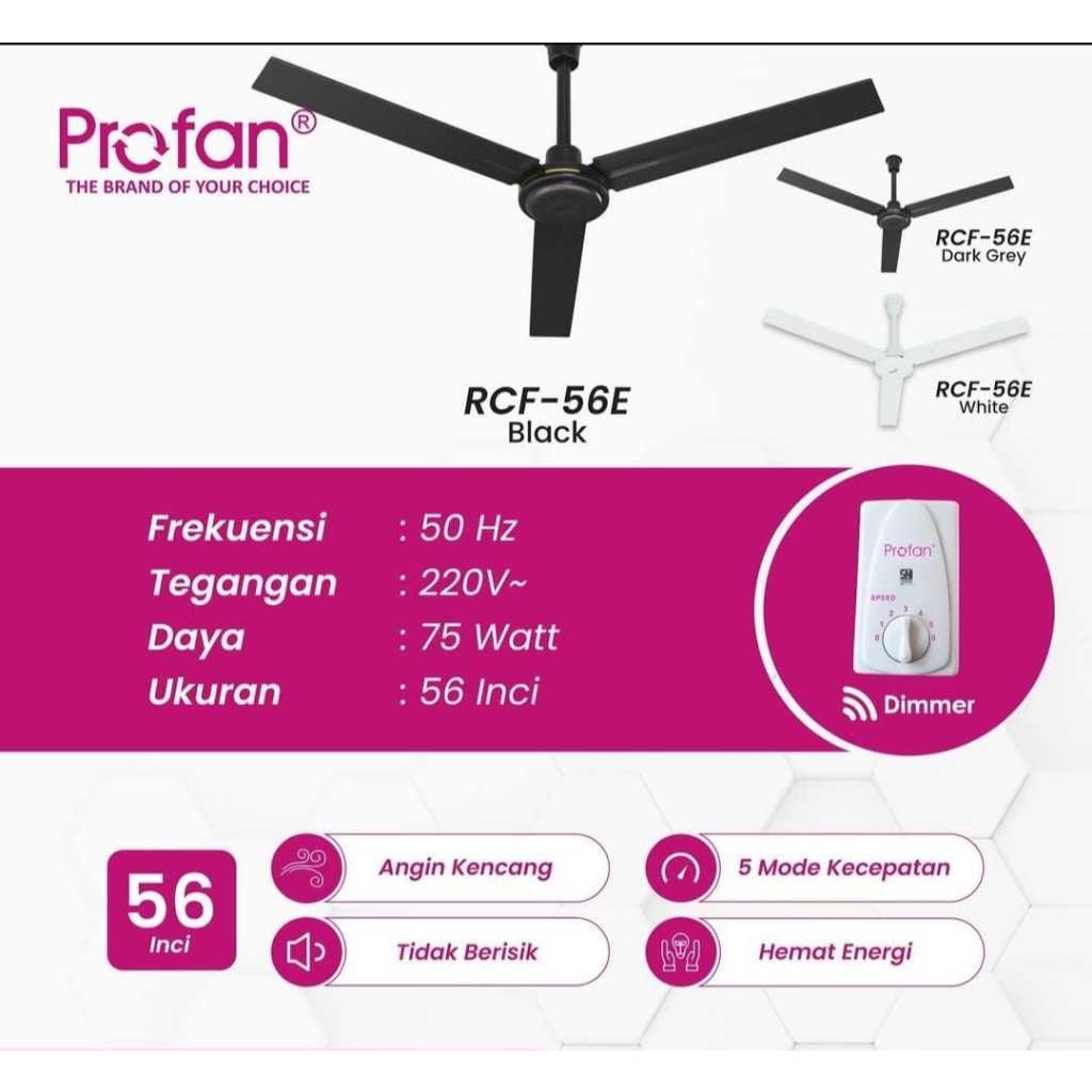 Kipas Langit-langit (Ceiling Fan) 56 inch Merek Profan PR-56E