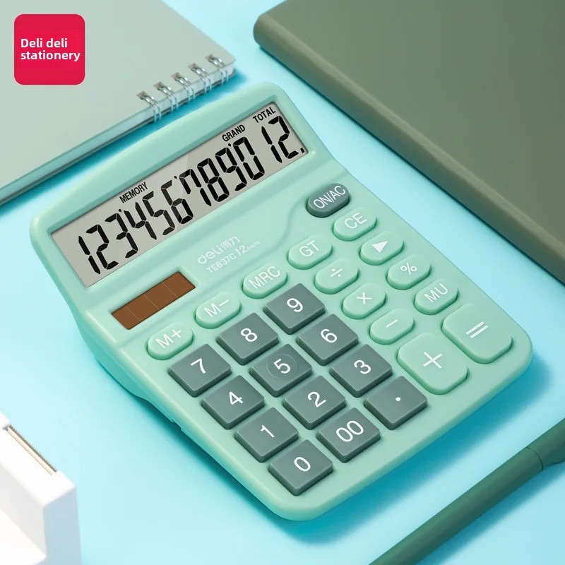 

Solar Powered Office Calculator High Aesthetic Value for College Students Commercial Use by Deli TE837C Computer And Office