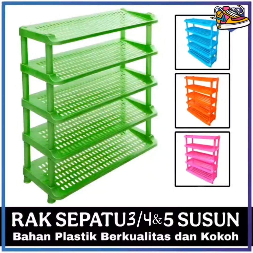 Rak Sepatu Miring Cellica Salina 3 SUSUN 4  SUSUN 5 Susun / Rak Sepatu Plastik Susun 5