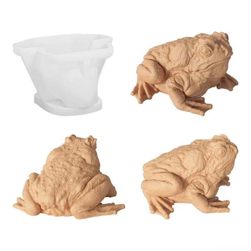 

3D Frog Toad Silicone Candle Molds Handmade Wild Toad Crafts Gypsum Soap Animal Resin Casting Mold DIY Chocolate Ice Baking Mold