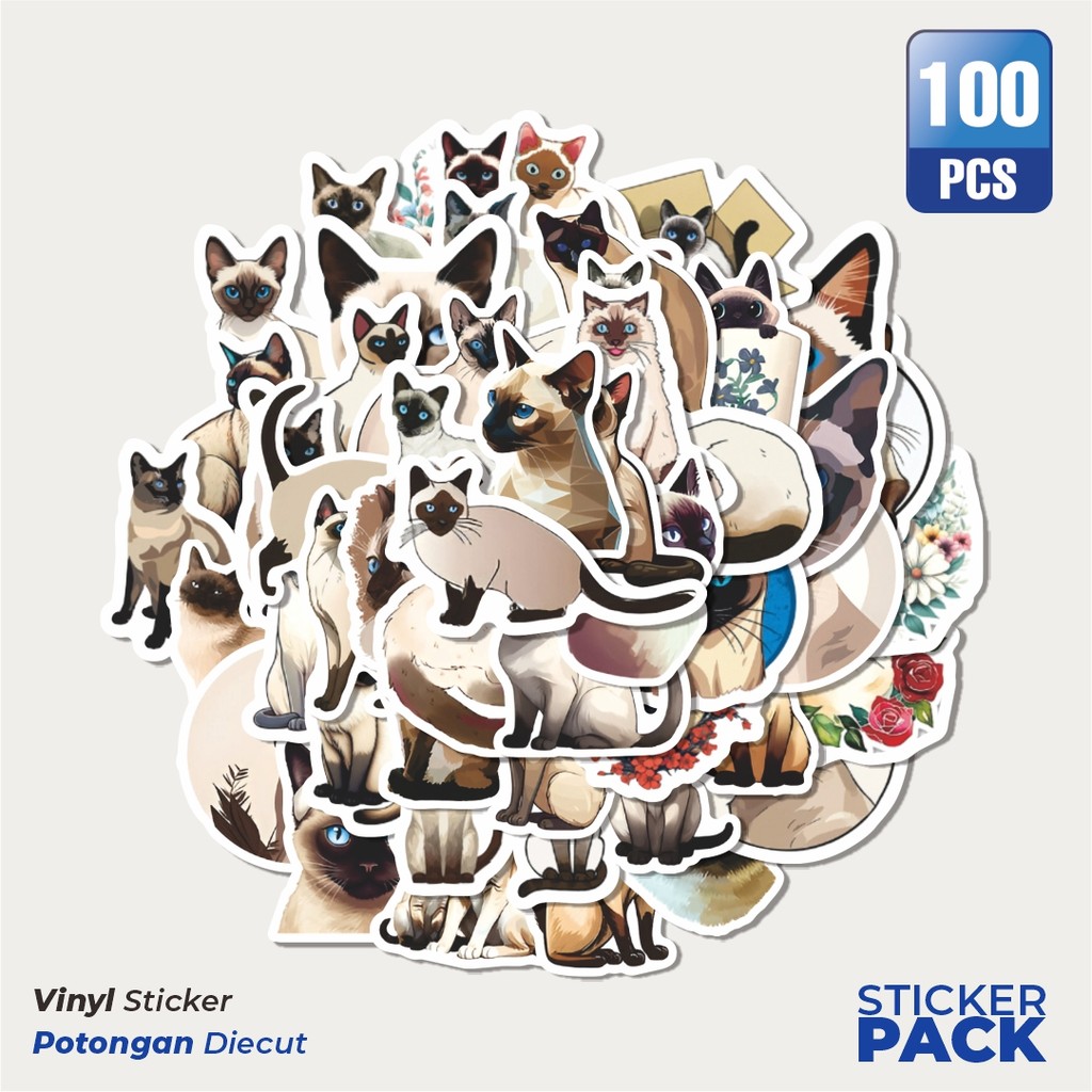 

Super Hemat! 100 PCS Stiker Stiker Himalayan Cat [Kucing Himalayan] Waterproof Aesthetic- Untuk Laptop, Motor, dan Helm - Paper Stationery Pack