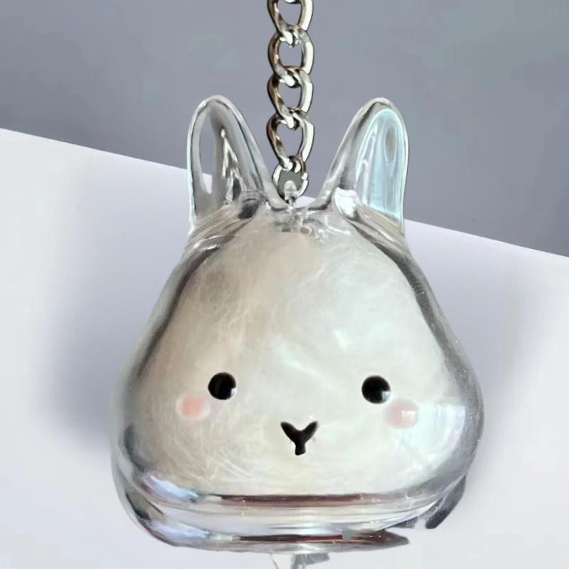 Pet Hair Transparent Rabbit Hair Organizer Pendant Keychain Backpack Souvenirs Storage Capsule Pet M