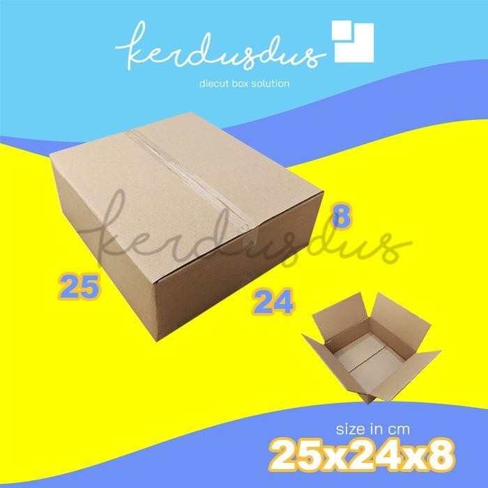 

25x24x8 cm kardus box karton kotak packing packaging POLOS SHEET