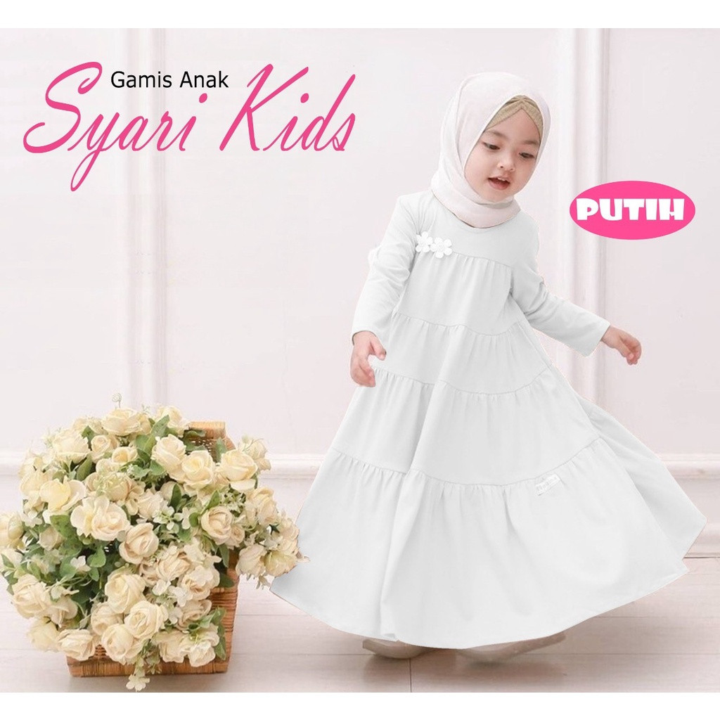 Gamis Anak Voxy Disneyy My Princess Beautiful Girl Manasik Syari Putih Tulang Broken White BW Model 