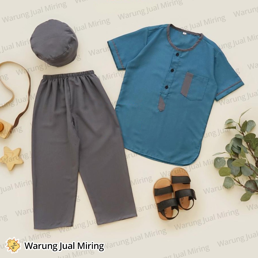 Setelan Anak Baju Koko 0-9 Tahun Celana Panjang Peci Set Sarkoci Kemeja Kurta Laki Cowok Baby Bayi B