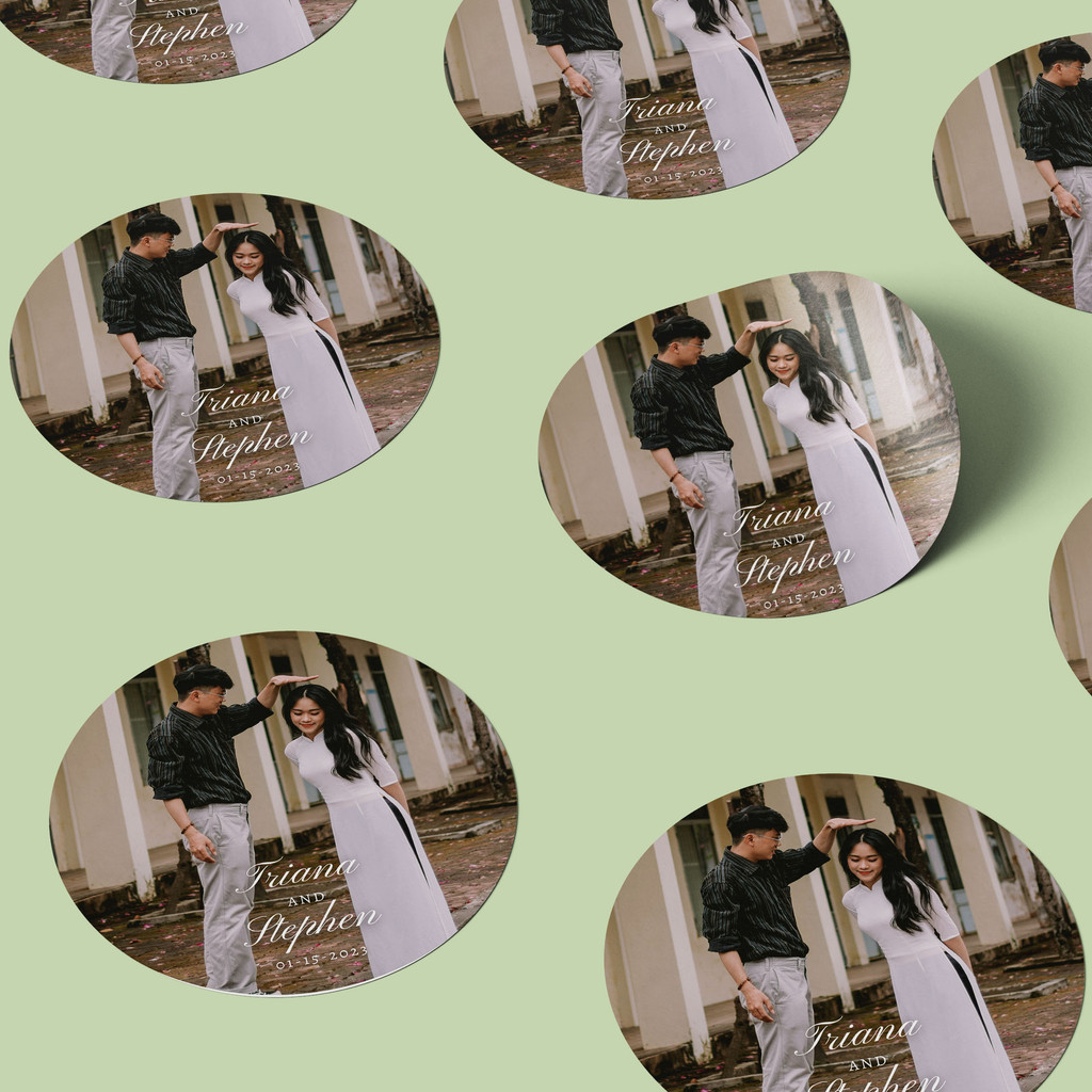 

[ISI SD 125pcs] Sticker Souvenir Bulat Stiker Wedding Pernikahan Lingkaran WB410