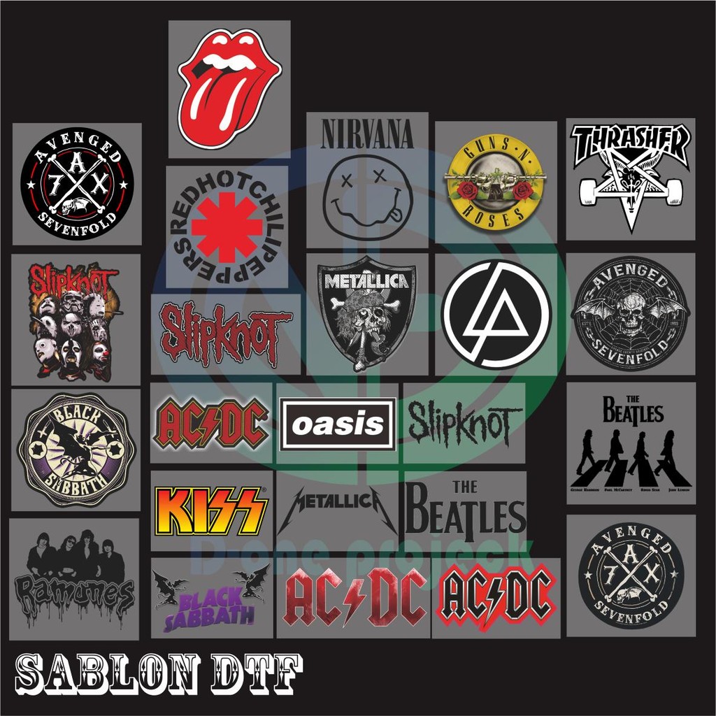 Sablon Setrika DTF gambar Band Luar terbaru