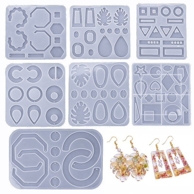 

SNASAN Silicone Mold For Earrings Pendant Jewelry Making Handmade DIY Tool UV Epoxy Resin Silicone Mould