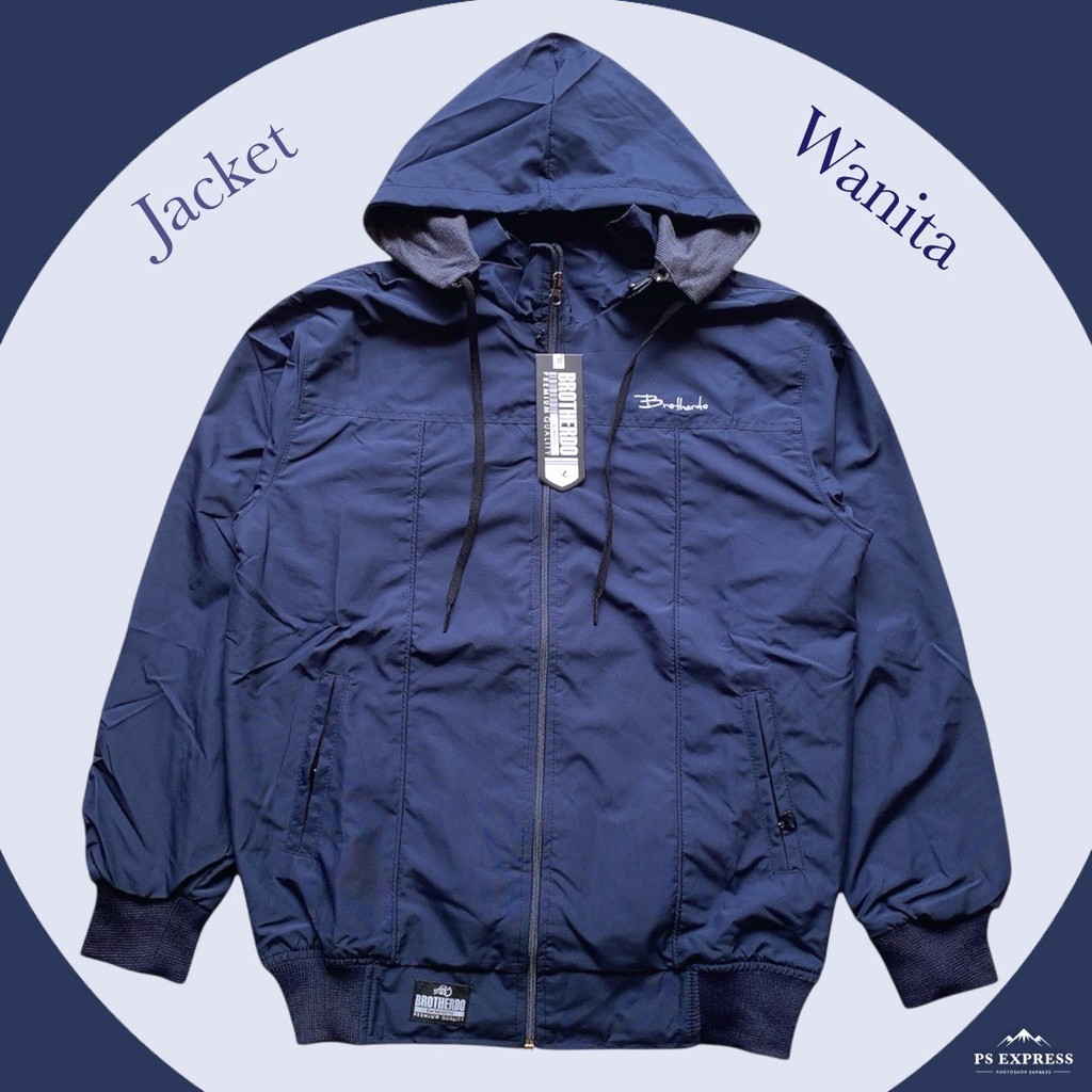 Jaket parasut wanita simpel | jaket wanita kekinian | jaket cewek warna navy  tebaru brotherdo