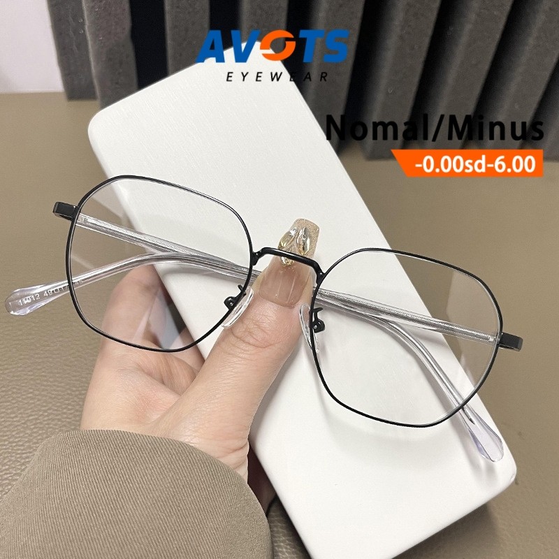 Avots Frame Kacamata Photocromic Minus Silinder Wanita Pria Bluecromic Anti Blueray Kaca Mata Optik