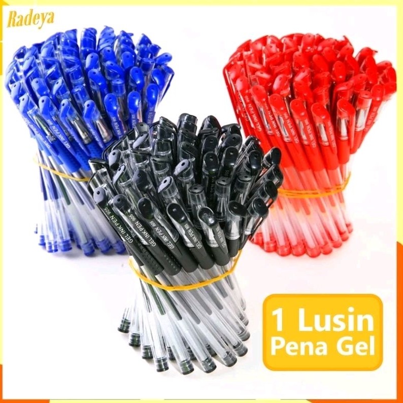 

RADEYA Pulpen 1 Lusin Isi 12 Pcs Gel 0.5 mm Bisa Diisi Ulang Balpoint Tinta Gel Import Murah