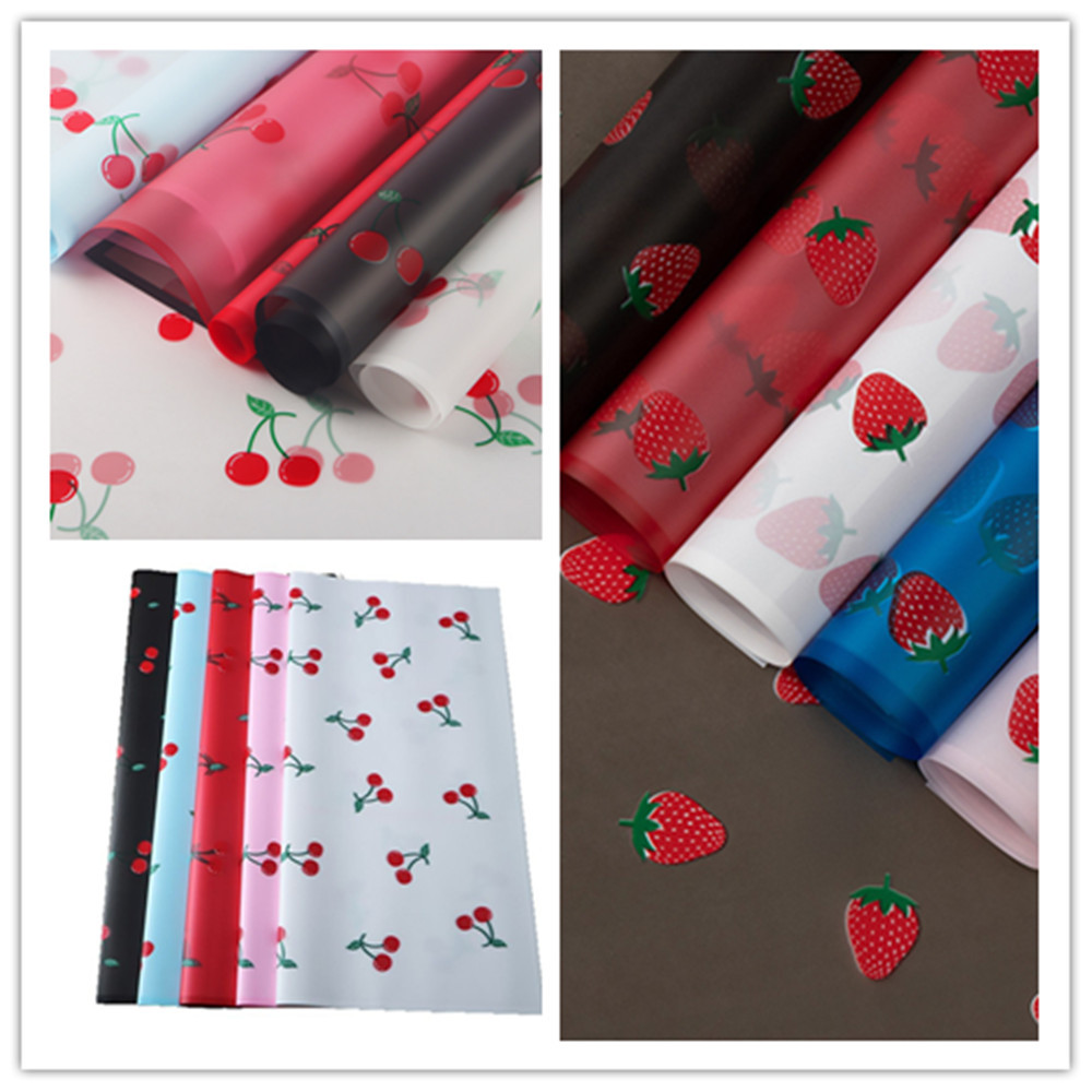 

20sheets Flower Wrapping Paper Korean Style Strawberry Gift Rose Packing Florist Bouquet Wrapping Material
