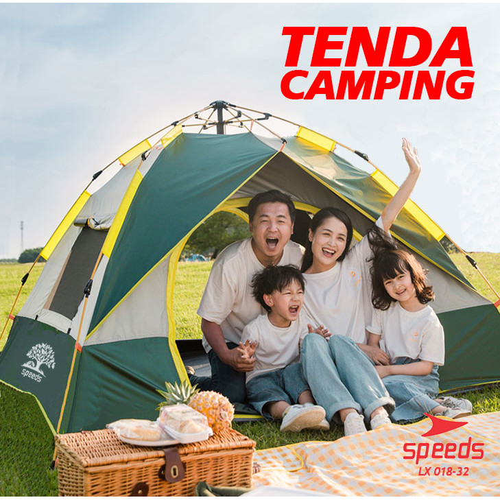 SPEEDS Tenda Camping Manual Lipat Untuk 3-4 Orang Tenda Gunung Tenda Manual Portable Waterproof 018-