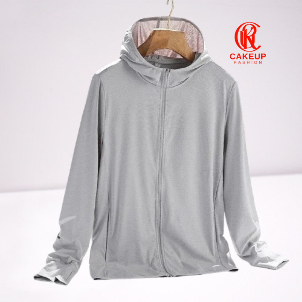 Rime Jaket Anti UV Pakaian Olahraga Pria/Cowok Bahan Nyaman Cepat Kering