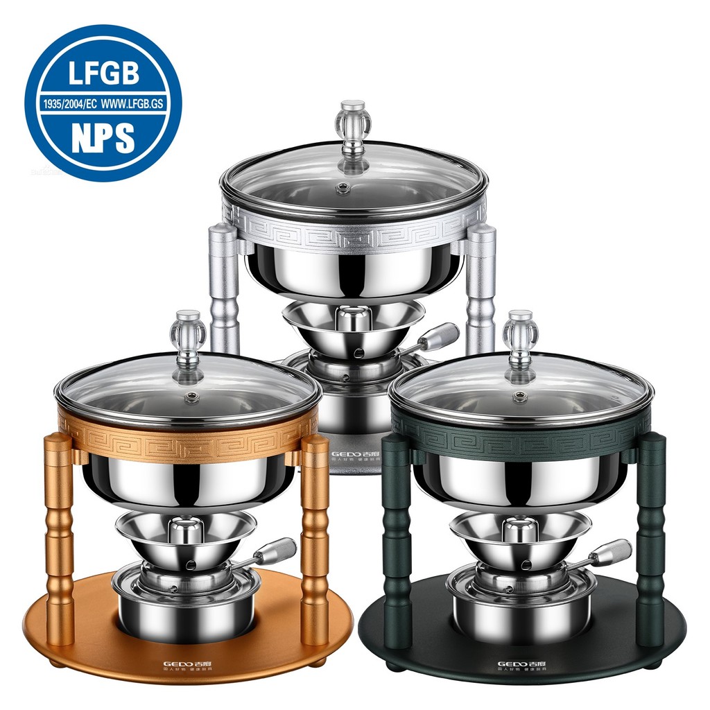 

LFGB Certification Non-Stick Ultra Mini Personal Hotpot with Alcohol Stove Shabu-Shabu Portable Picnic Cooker Army-Pot for One