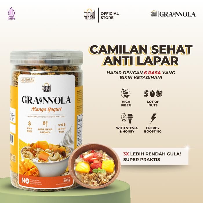 

Timur Tengah Grainnola Mango Yogurt 500 gr Granola Cemilan Sehat Oatmeal With Almond & Mete