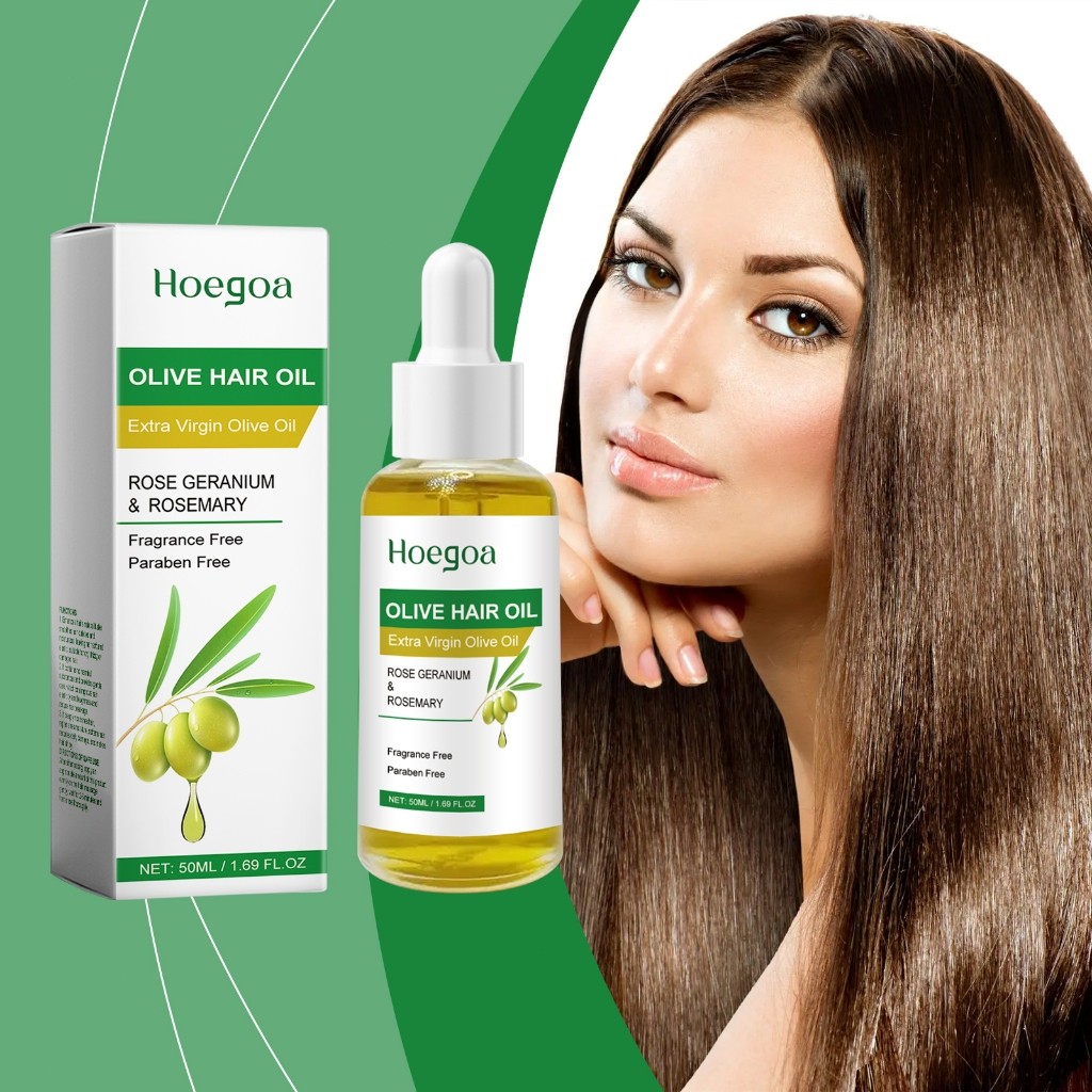 Hoegoa minyak zaitun untuk rambut 50ml Minyak Perawatan Rambut Zaitun Memperbaiki Rambut Kering Dan 