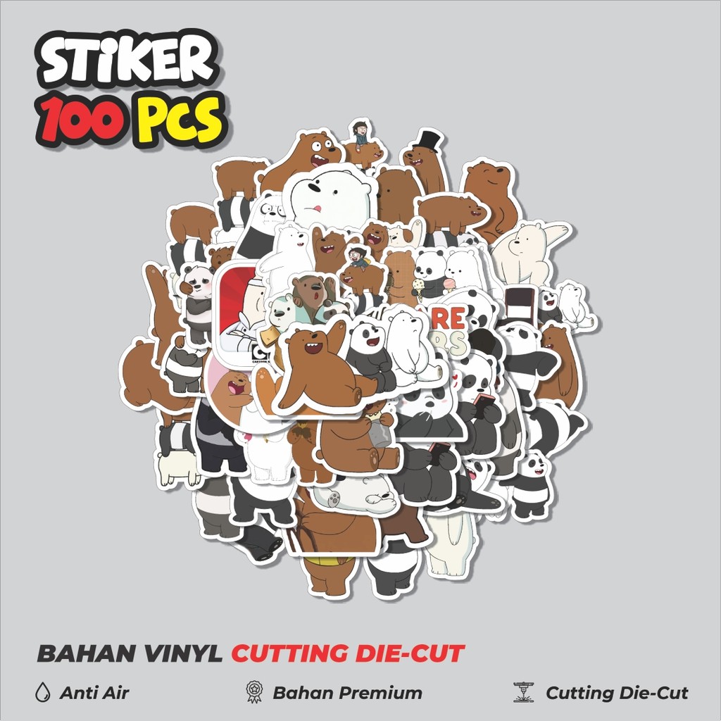 

Terbaru! 50 pcs Stiker Kartun Series We Bare Bears Dekorasi Lucu Kreatif untuk Notebook, Skateboard, HP