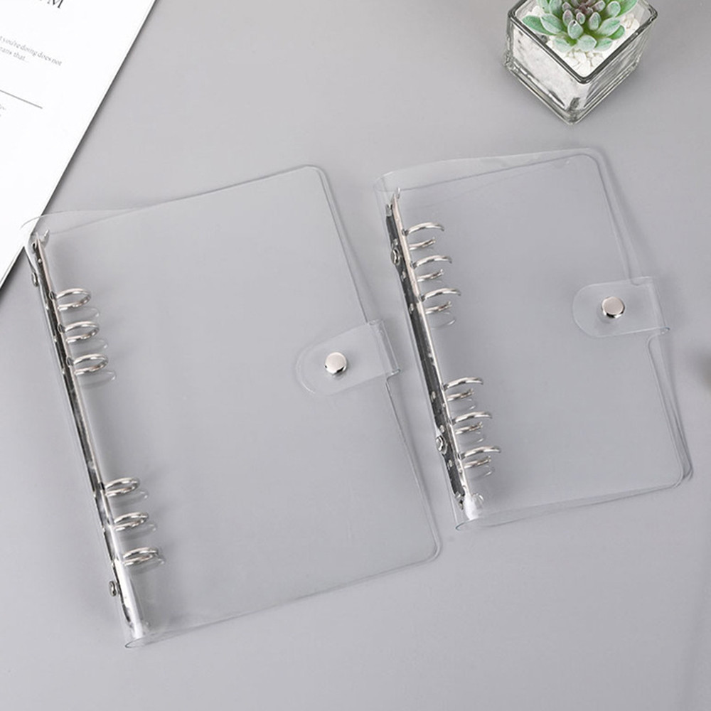 

1PC Travel Ledger Seal Punch Card Notebook Transparent Loose-Leaf Pvc Shell Ledger