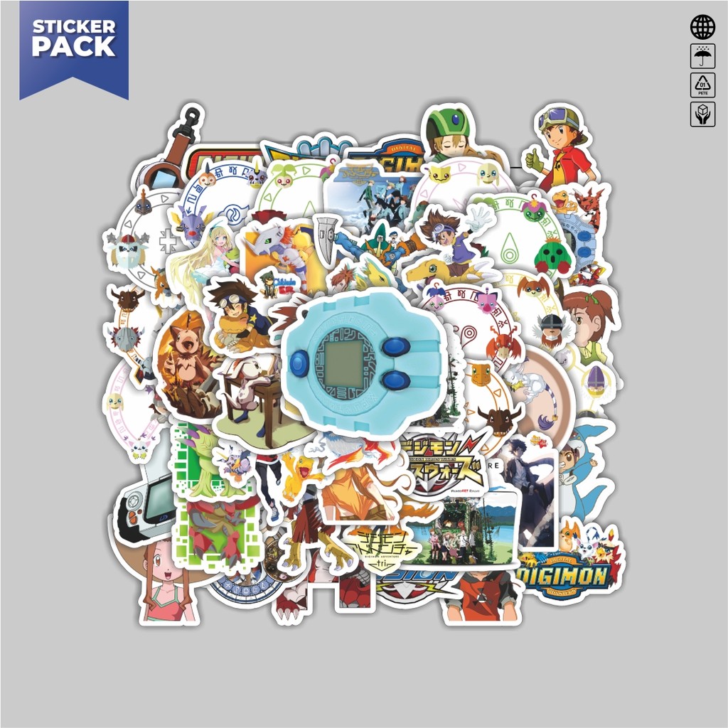 

[100PCS]Stiker Pack Stiker Anime Series Digimon Character Mix 2 Aesthetic Vinyl Anti Air Dekorasi Sticker Laptop Buku Journal Koper Helm Casing HP Gitar Helm Skateboard