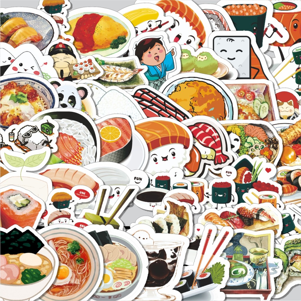 

Stiker Cutting Pack Stiker Food Series Japan Cuisine Illustration [Ilustrasi Masakan Jepang Seri Makanan] Isi 100Pcs Series Aesthetic Lucu Keren Untuk Koper Bahan Vynil