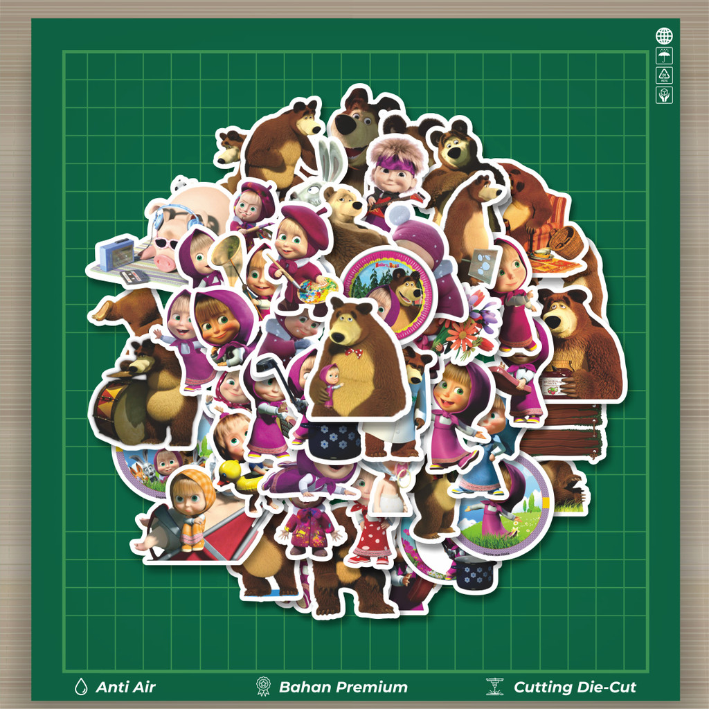 

HOT 50 PCS STIKER Kartun Series Masha And The Bear V3 Fashion Cars Decal Dingin Kartu Album Custom Vinyl Anti Air- Sticker Aesthetic Buku Journal Koper Casing HP Tablet Laptop Helm Motor Botol Minum