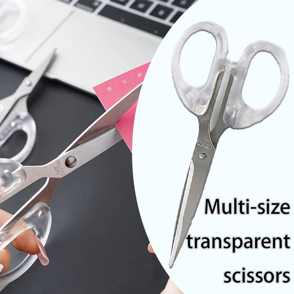 

Gunting kertas tajam Transparan Pemotong Gagang Bening Estetik Scissors Scrapbook Use Stainless