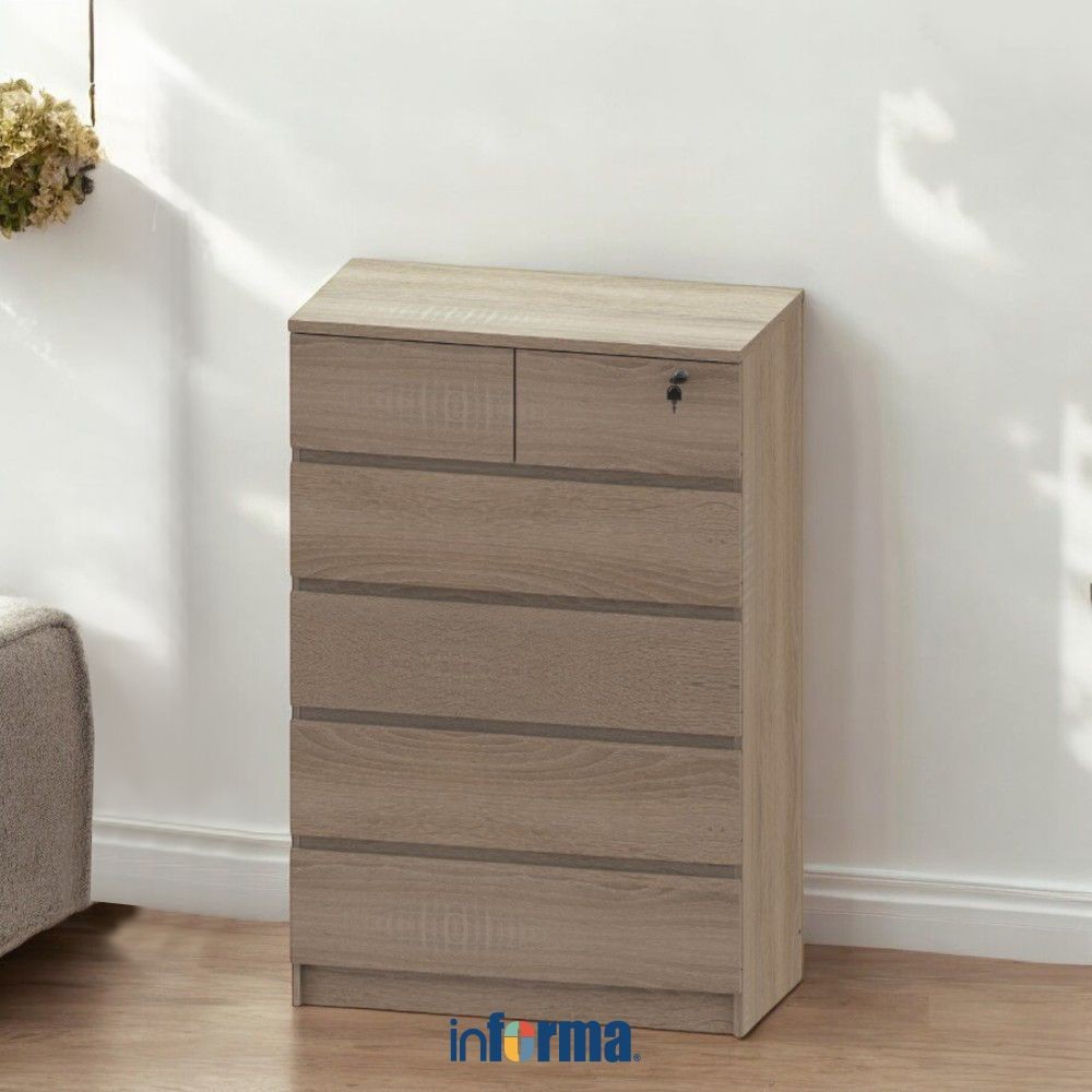 Informa Maxy Laci Penyimpanan 5 Tingkat - Cokelat Oak Sonoma Laci Baju 5 Tingkat Laci Baju 5 Susun C