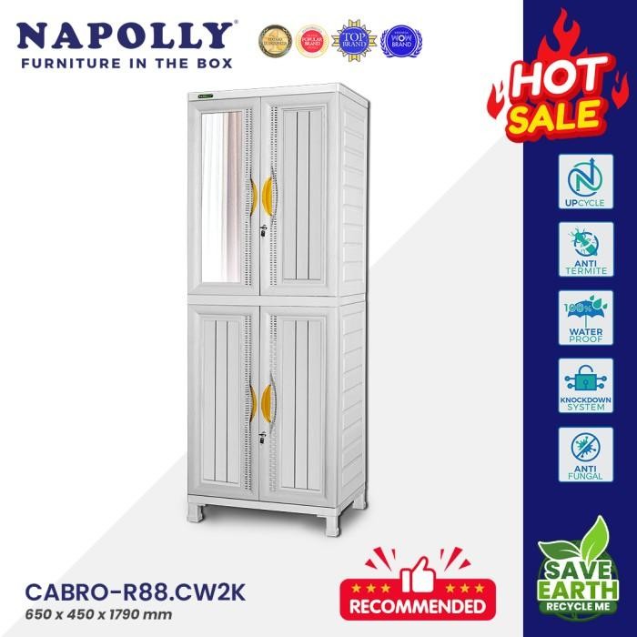 Napolly Lemari Pakaian Rak + Cermin CABRO-R88.CW2K PUMA Plastik  Furniture