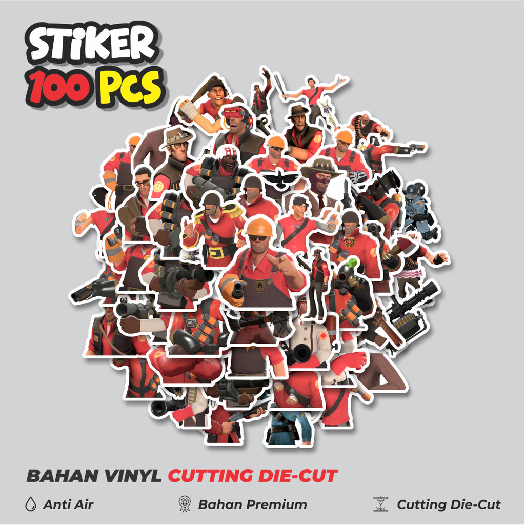 

Terbaru! 50 pcs Stiker Game Series Team Fortres Character V12 Dekorasi Lucu Kreatif untuk Notebook, Skateboard, HP
