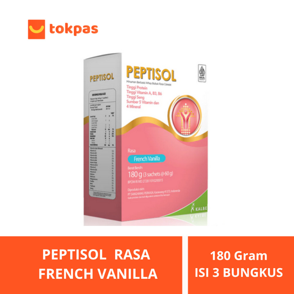 

Peptisol Chocolate Delight/French Vanilla 180g Susu Tinggi Protein Rendah Residu