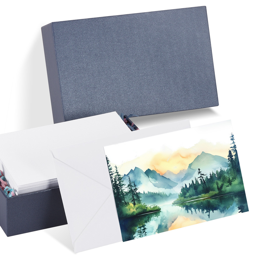 

30-60Sets Pure Cotton Watercolor Paper Cards 300 GSM Postcards with Envelopes for Art Painting Creative Thank Notes 4x6/5x7Inch