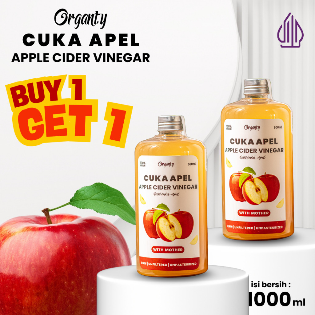 

BUY 1 GET 1 Promo Cuka Apel Organty 500ml Original | Diet | Detox tubuh | Kolesterol