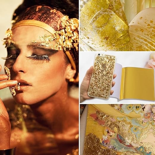 

100pcs Foil Paper For Crafts Sheets Practical Pure Shiny Gold Silver 8x8.5cmRose Gold Leaf For Gilding DIY Party Decoration