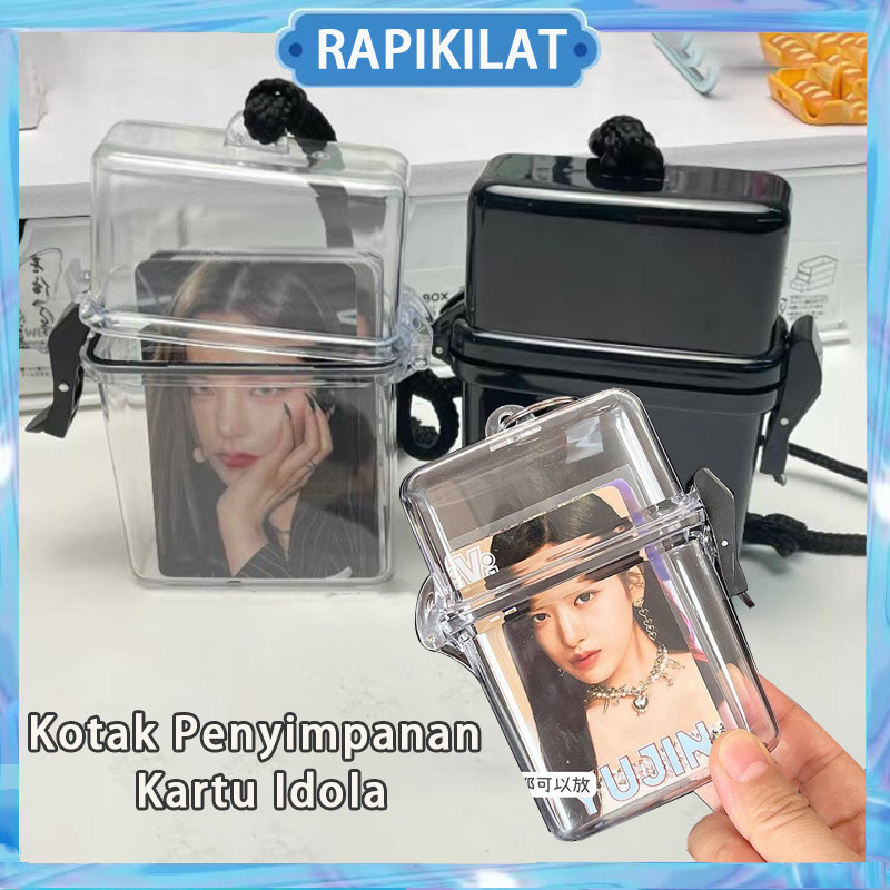 Ins Kotak Case Transparan Plastik Portabel Kpop Photocards/Penyimpanan Kunci Uang Bahan Plastik Taha